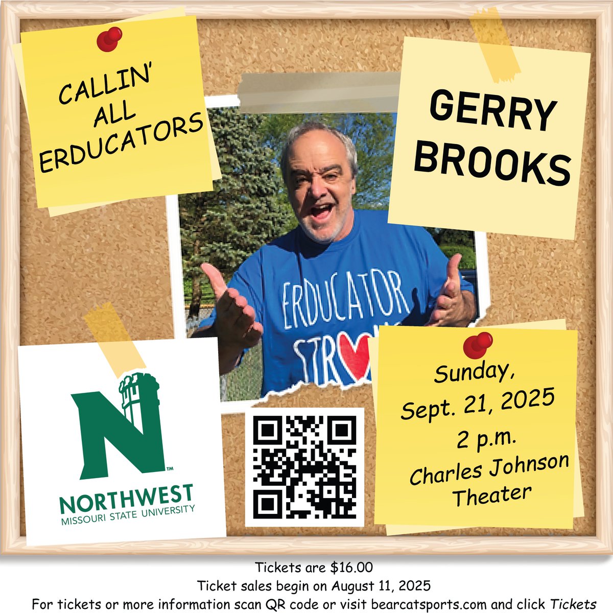 Northwest Alumni (@northwestalumni) on Twitter photo Tickets on sale TODAY! 
Callin' All Erducators - Gerry Brooks is coming to Northwest Missouri State University✏️📓💚
All proceeds will be directed to support the University’s Pay It Forward Fund!
More Information: 
nwmissouri.edu/media/news/202… Tickets on sale TODAY! 
Callin' All Erducators - Gerry Brooks is coming to Northwest Missouri State University✏️📓💚
All proceeds will be directed to support the University’s Pay It Forward Fund!
More Information: 
nwmissouri.edu/media/news/202…