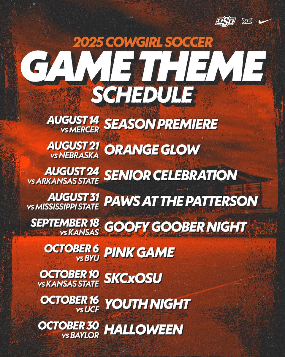 It's Game Week!

Neal Patterson Stadium is the place to be Thursday night - don't miss our season opener vs. Mercer! 

🎟️🎟️ okstate.evenue.net/events/SC-SING…

#GoPokes