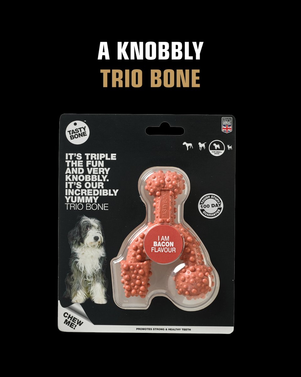 TastyBone_UK's tweet photo. What’s your dog’s TastyBone favourite? 🦴

Do they go crazy for the knobbly Trio Bone, savour every bite of the yummy Knot Bone, or stick to the classics with the super tough TastyBone?

Let us know which one gets their tail wagging! https://t.co/XhfBPfmuq8
