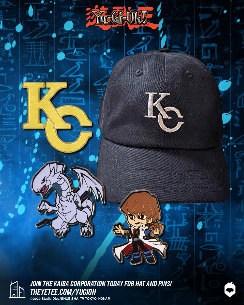 Here at KaibaCorp, fun IS our business. Deck yourself out Kaiba-style with the latest merch drop from our official @yugioh collection, with a new cap and pin sets, available now: https://t.co/hrlCztqaTf Here at KaibaCorp, fun IS our business. Deck yourself out Kaiba-style with the latest merch drop from our official @yugioh collection, with a new cap and pin sets, available now: https://t.co/hrlCztqaTf