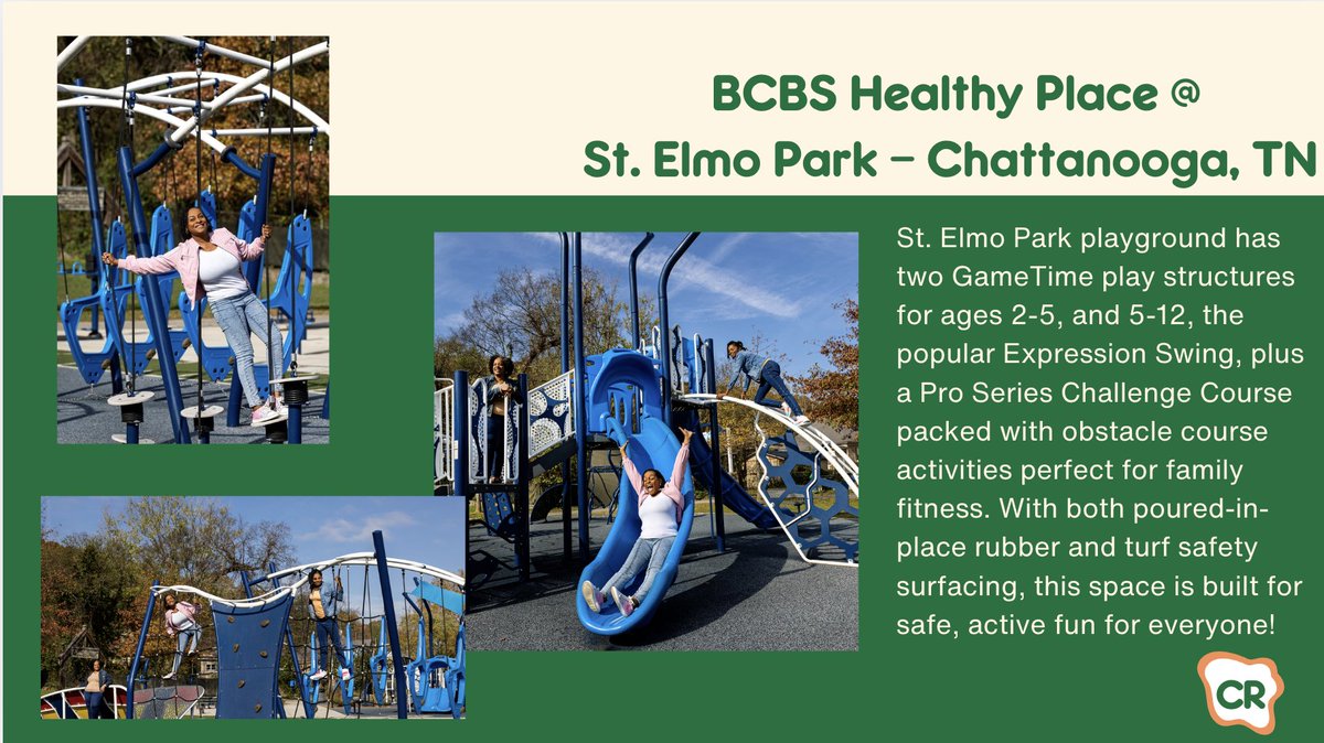 🌟Join us at BCBS Healthy Place @ St. Elmo Park for fun, fitness, and community! Learn more 👉 cunninghamrec.com/gallery/bcbs-h… #BCBSHealthyPlace #StElmoPark #InclusivePlay #FamilyFitness #CunninghamRecreation