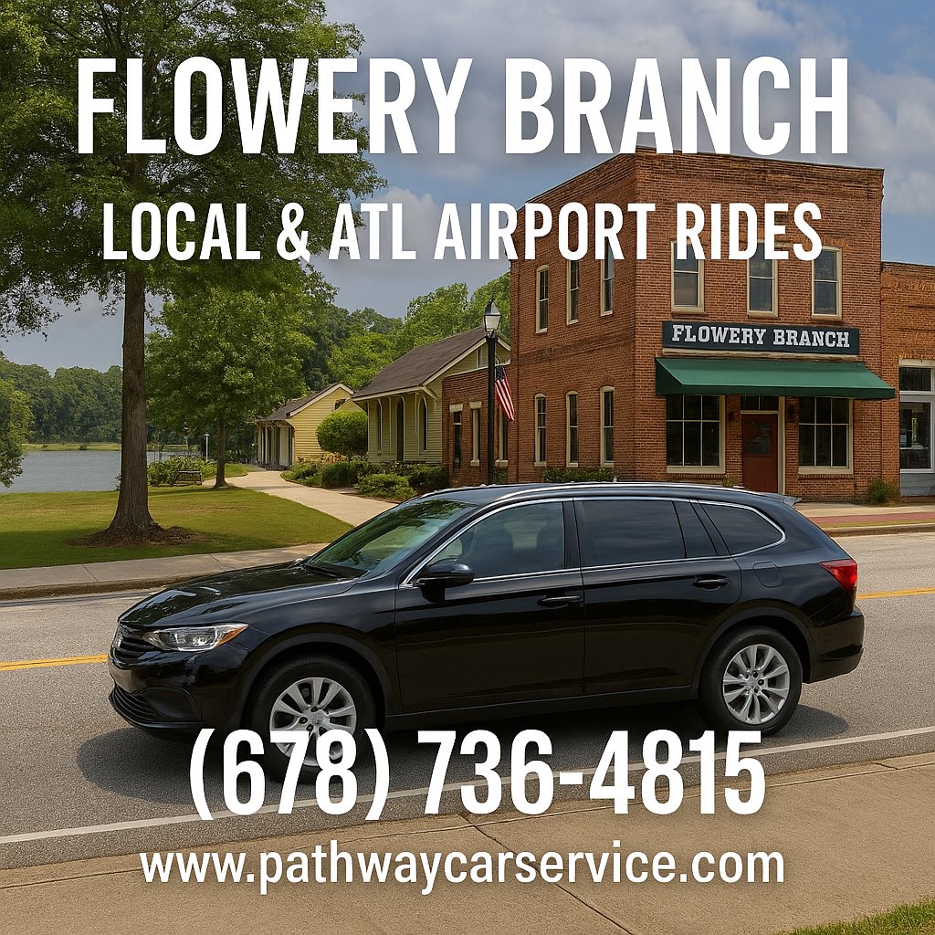 PathwayService's tweet photo. • 🏞️ Flowery Branch Downtown or Park Setting
• 🚘 Black SUV or Sedan
• 📍 Local &amp; ATL Airport Rides
• 📞 (678) 736-4815
• 🌐 https://t.co/2LmO6nFYNy https://t.co/NT3loLZKZj