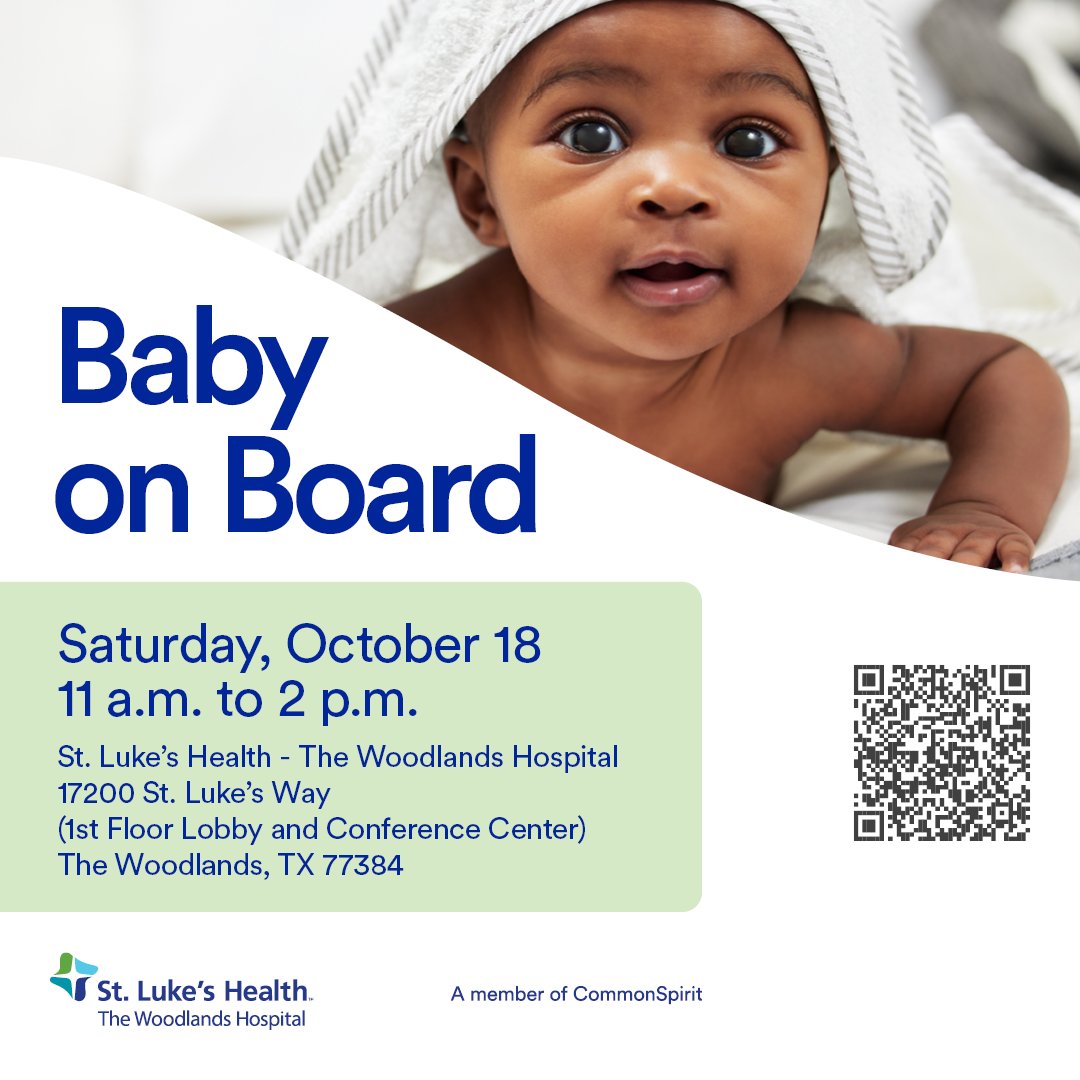 StLukesHealthTX's tweet image. Are you an expectant parent with questions about caring for your newborn? Get answers at Baby on Board at St. Luke's Health-The Woodlands Hospital. Register today: ow.ly/V9F850WxvmT #BabyOnBoard #NewbornQuestions #ParentingAdvice #Expecting