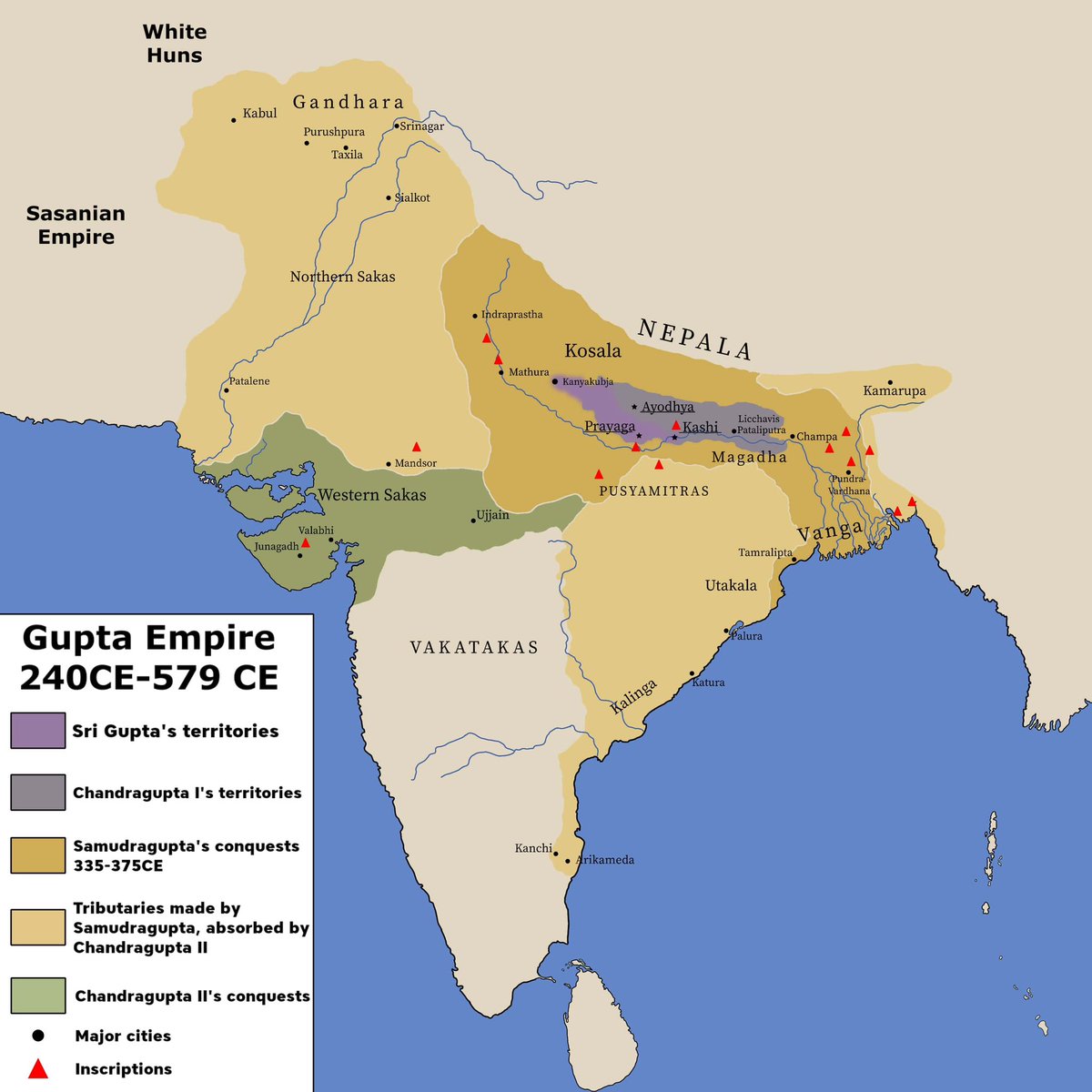 The Gupta Empire was the golden age of India, 240CE - 579 CE
