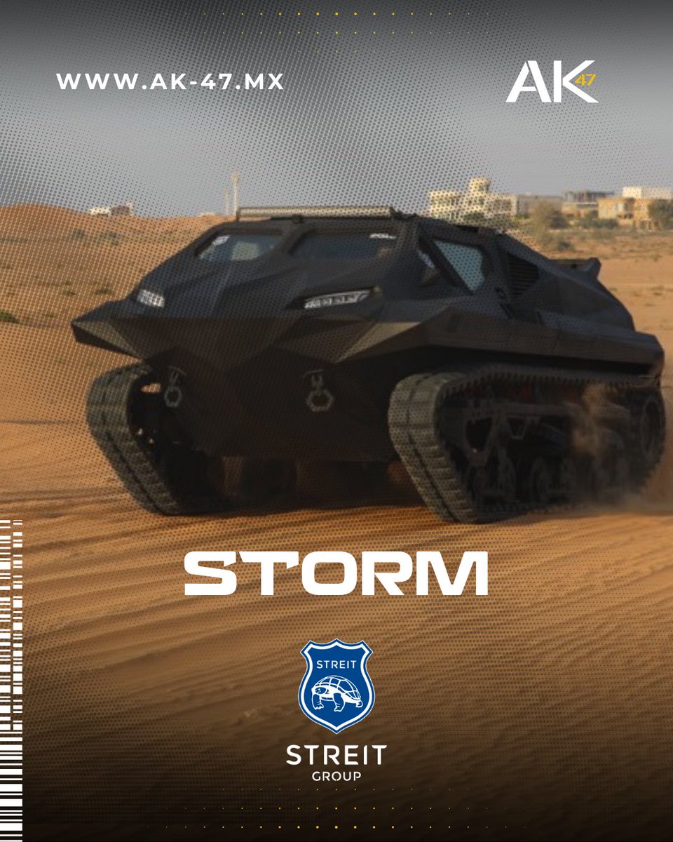 aktuelle_mx's tweet photo. ⚡ Storm: superioridad en cualquier terreno

Diseñado por @STREITGroupOFL, el Storm es un vehículo anfibio blindado capaz de operar en entornos extremos, desde desiertos hasta costas.

Su innovador diseño con orugas y casco sellado le permite desplazarse tanto en tierra como en agua, brindando movilidad táctica en misiones de rescate, patrullaje costero, operaciones especiales y despliegues rápidos.

En Aktuelle, acercamos esta tecnología única a nuestras instituciones, asegurando que cada misión cuente con la mejor combinación de protección, versatilidad y alcance.

⚡ Movilidad total. Protección sin compromisos.

#Storm #Aktuelle #Defensa #FuerzasArmadas #StreitGroup #MovilidadAnfibia #Blindaje #TecnologíaTáctica #IndustriaDeDefensa