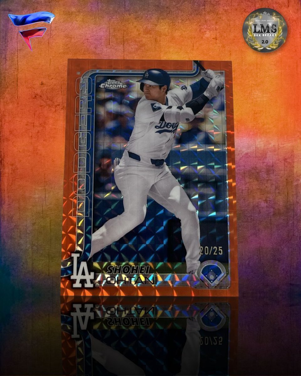 Shohei in Dodger Blue 🔥 | Orange Refractor /25 — the kind of pull that makes every break worth it. 💎 

Don’t miss your shot at chasing cards like this — join our LIVE breaks daily on Fanatics! 🎯

#Ohtani #Dodgers #ToppsChrome #LMSBoxBreaks #CardCollectors