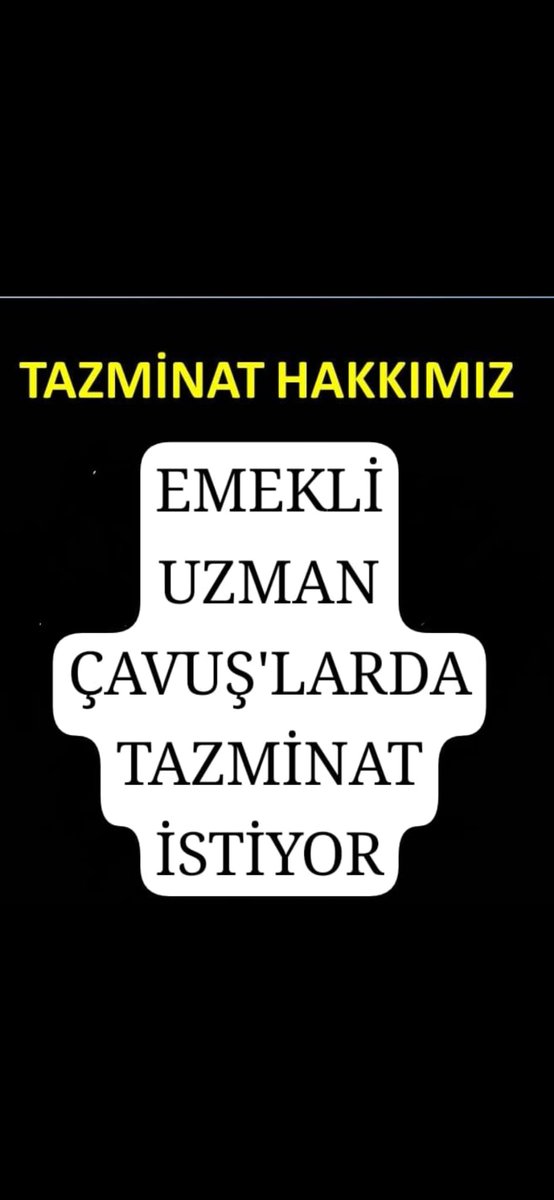 İbrahim Akduman (1) (@ibrahim_0634) on Twitter photo <a href="/alitilkici38/">Ali Tilkici 🇹🇷</a> <a href="/TEMUD_2024/">TEMUD Türkiye Emekli Uzman Erbaşlar Derneği</a> <a href="/RTErdogan/">Recep Tayyip Erdoğan</a> <a href="/tcsavunma/">T.C. Millî Savunma Bakanlığı</a> <a href="/alp_kavaklioglu/">𝑨𝒍𝒑𝒂𝒔𝒍𝒂𝒏 𝑲𝒂𝒗𝒂𝒌𝒍ı𝒐𝒈̆𝒍𝒖</a> <a href="/heybetmusa/">Musa HEYBET</a> <a href="/DursunATAS38/">Dursun ATAŞ</a> <a href="/SuayAlpay/">Şuay Alpay🇹🇷</a> <a href="/hulusiakarmedya/">Hulusi AKAR</a> <a href="/TSKGnkur/">TSK</a> <a href="/mehmetucum/">Mehmet Uçum</a> <a href="/refik_ozen16/">refik ozen</a> <a href="/memetsimsek/">Mehmet Simsek</a> <a href="/cagatayozdemirr/">Çağatay Özdemir</a> <a href="/iletisim/">T.C. İletişim Başkanlığı</a> <a href="/dbdevletbahceli/">Devlet Bahçeli</a> <a href="/Akparti/">AK Parti</a> <a href="/MHP_Bilgi/">MHP</a> <a href="/herkesicinCHP/">CHP 🇹🇷</a> Kahramanlar Sesleniyor
Komutanlarımıza 6 #tazminat birden verilirken Geçim sıkıntısı çeken
Emekli #UzmanÇavuş'lara bir tazminat bile vermemek adilmidir?
#VefaGörevdenSonraBaşlar
#UzmanÇavuşaGeçimSıkıntısı
#GöreveDevamEngellenmesin
#YönetmelikAdilOlsun
#EmekSözleşmeyeSığmaz <a href="/alitilkici38/">Ali Tilkici 🇹🇷</a> <a href="/TEMUD_2024/">TEMUD Türkiye Emekli Uzman Erbaşlar Derneği</a> <a href="/RTErdogan/">Recep Tayyip Erdoğan</a> <a href="/tcsavunma/">T.C. Millî Savunma Bakanlığı</a> <a href="/alp_kavaklioglu/">𝑨𝒍𝒑𝒂𝒔𝒍𝒂𝒏 𝑲𝒂𝒗𝒂𝒌𝒍ı𝒐𝒈̆𝒍𝒖</a> <a href="/heybetmusa/">Musa HEYBET</a> <a href="/DursunATAS38/">Dursun ATAŞ</a> <a href="/SuayAlpay/">Şuay Alpay🇹🇷</a> <a href="/hulusiakarmedya/">Hulusi AKAR</a> <a href="/TSKGnkur/">TSK</a> <a href="/mehmetucum/">Mehmet Uçum</a> <a href="/refik_ozen16/">refik ozen</a> <a href="/memetsimsek/">Mehmet Simsek</a> <a href="/cagatayozdemirr/">Çağatay Özdemir</a> <a href="/iletisim/">T.C. İletişim Başkanlığı</a> <a href="/dbdevletbahceli/">Devlet Bahçeli</a> <a href="/Akparti/">AK Parti</a> <a href="/MHP_Bilgi/">MHP</a> <a href="/herkesicinCHP/">CHP 🇹🇷</a> Kahramanlar Sesleniyor
Komutanlarımıza 6 #tazminat birden verilirken Geçim sıkıntısı çeken
Emekli #UzmanÇavuş'lara bir tazminat bile vermemek adilmidir?
#VefaGörevdenSonraBaşlar
#UzmanÇavuşaGeçimSıkıntısı
#GöreveDevamEngellenmesin
#YönetmelikAdilOlsun
#EmekSözleşmeyeSığmaz