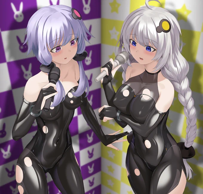 新衣装だからと言いくるめられて穴のあくインナーを着させれれたゆかりさんとあかりちゃん
