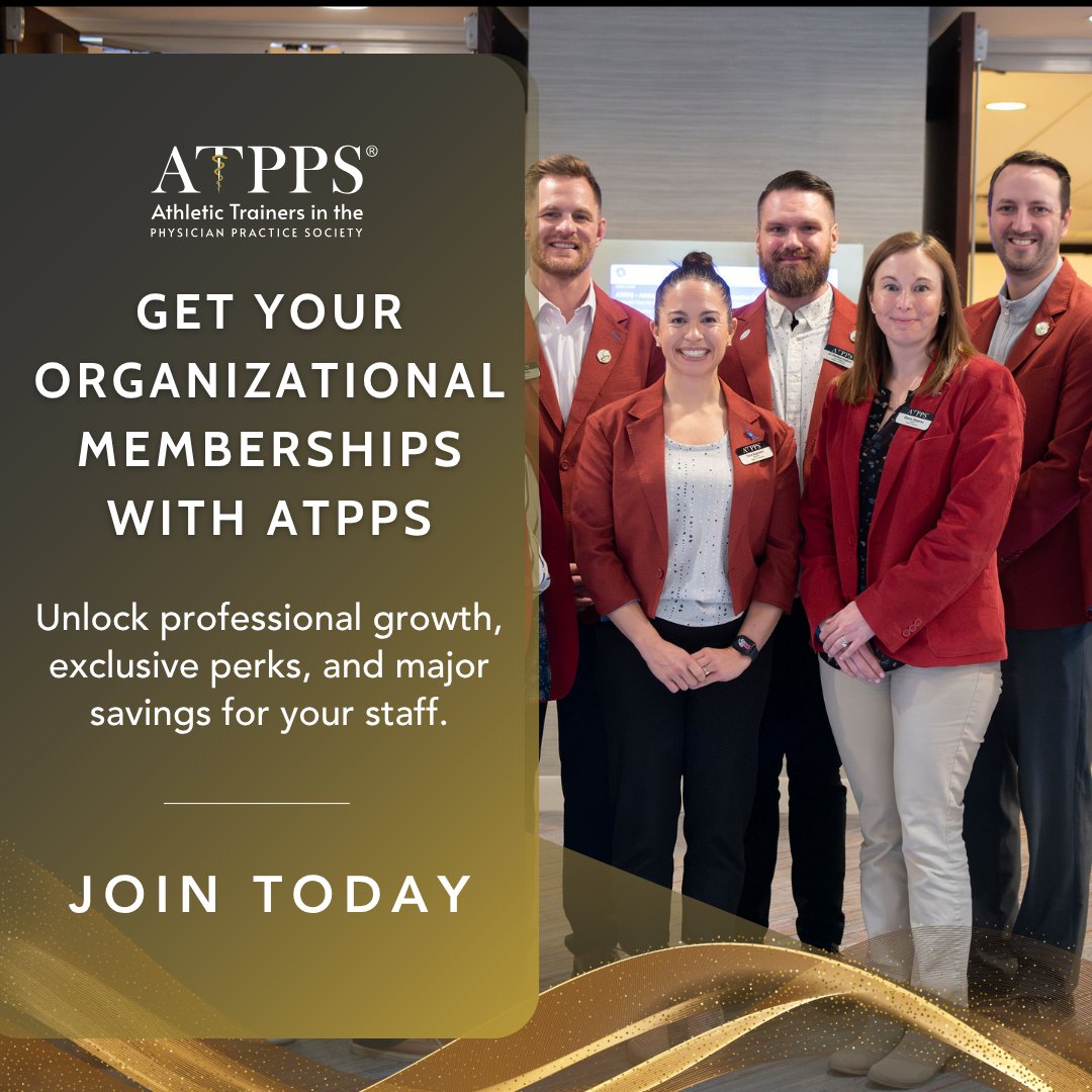 Athletic Trainers in the Physician Practice (@atppsociety) on Twitter photo 🏢 Boost your team's impact with ATPPS Organizational Packages!
 ✔️ Memberships
 ✔️ CEUs
 ✔️ Conference access
 ✔️ Job postings
📲 See all package options: 
f.mtr.cool/xlhaizootn
#ATPPS #AthleticTraining #TeamGrowth #HealthcareLeadership #CEUs 🏢 Boost your team's impact with ATPPS Organizational Packages!
 ✔️ Memberships
 ✔️ CEUs
 ✔️ Conference access
 ✔️ Job postings
📲 See all package options: 
f.mtr.cool/xlhaizootn
#ATPPS #AthleticTraining #TeamGrowth #HealthcareLeadership #CEUs