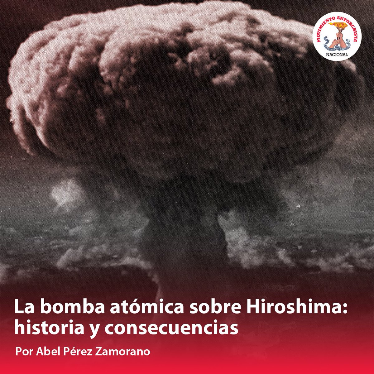 El 6 de agosto de 1945 EE.UU. lanzó la bomba atómica sobre Hiroshima, matando entre 90,000 y 166,000 personas. Fue un crimen contra la humanidad que marcó el inicio del peligro nuclear global. #HiroshimaNuncaMás #PazMundial

tinyurl.com/4vr665a6