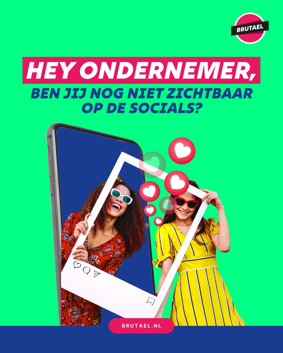 Hey ondernemer! Ben jij nog niet zichtbaar op de socials? 👀

Dan laat je echt kansen liggen. Van meer bereik tot meer klanten, het begint allemaal met opvallen! 💥

🎯 Wij maken van jouw socials een klantenmagneet.