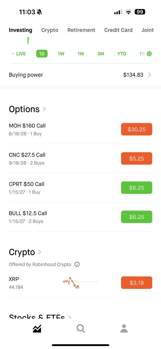 OrganicReturns's tweet photo. All of my leap plays so far. Buying power is low I’ll need to trim my long term positions soon and deposit more. https://t.co/nYm8VH9ulK