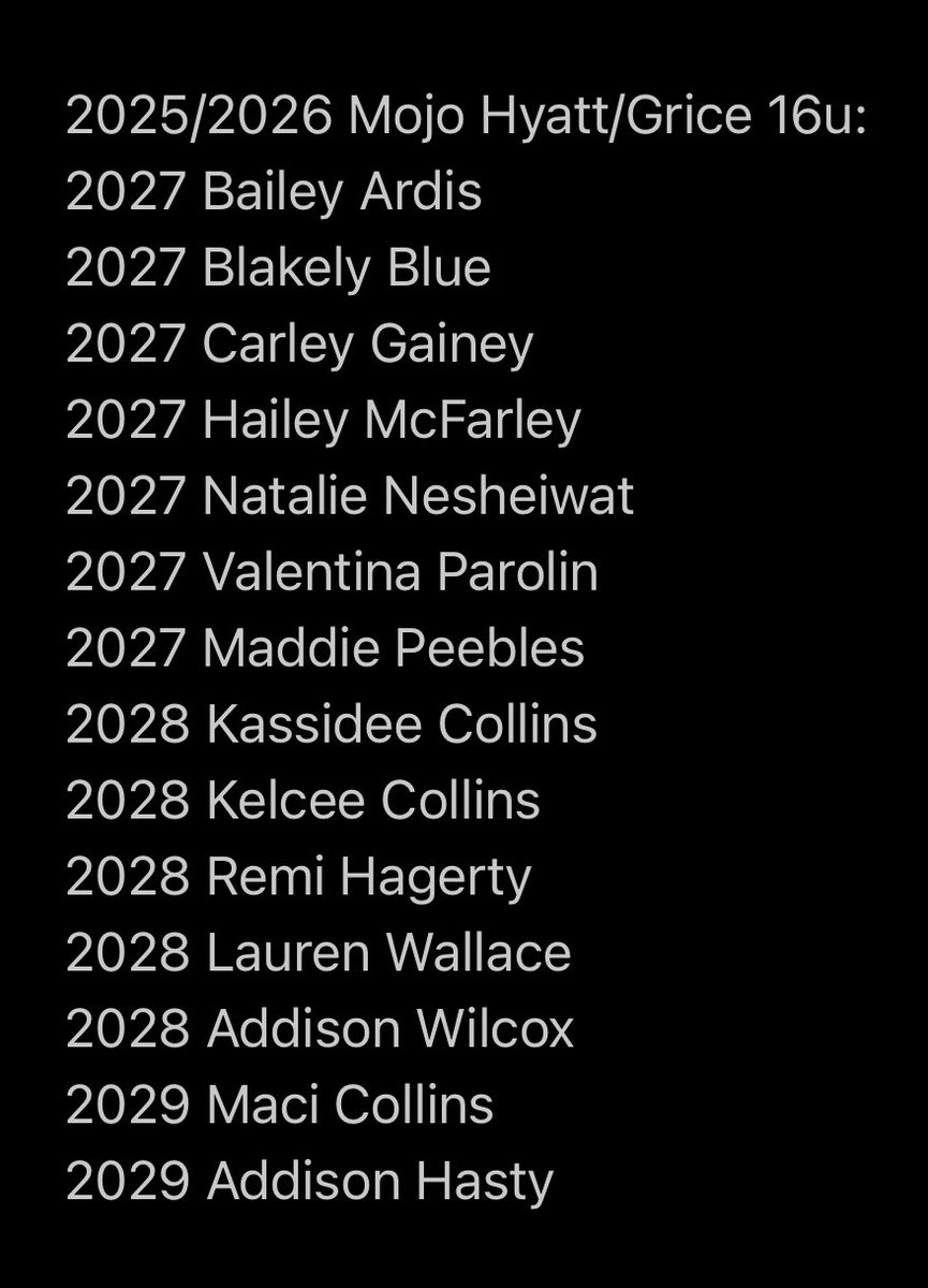 Also…. welcome Maci Collins to our 2025/2026 TN Mojo Hyatt/Grice 16u team!

#mojomindset
<a href="/TnMojoFastpitch/">Tennessee Mojo fastpitch</a>