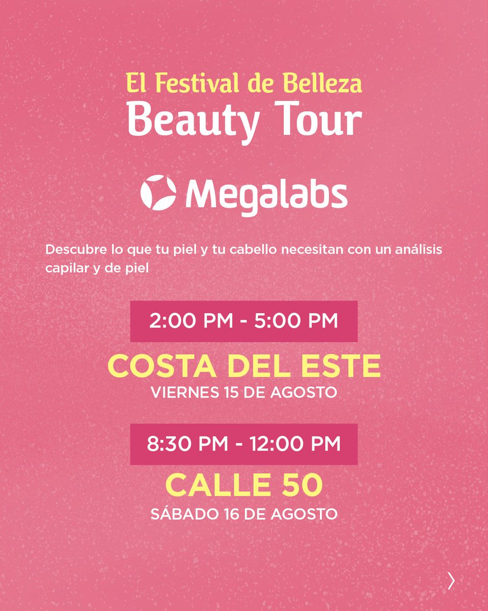 Tu nueva rutina de belleza te espera 🧖‍♀️🫧

Conoce el calendario de actividades que tendremos con increíbles marcas, diagnósticos gratuitos y muchas sorpresas más 🎁 🎊

¡Ven y disfruta de todo lo que trae El Festival De Belleza para ti! 💋✨️

#Panamá