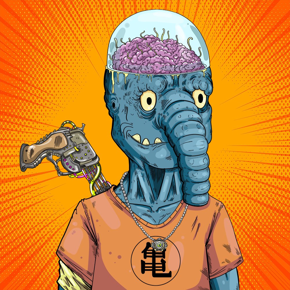 GM GM
Orboros #416 👽
Booper with a brain enhancement 🧠
Have you seen that shirt anywhere? Tell us. 👇

#CNFT #ADA #NFT #Cardano #CardanoCommunity #art #Comic