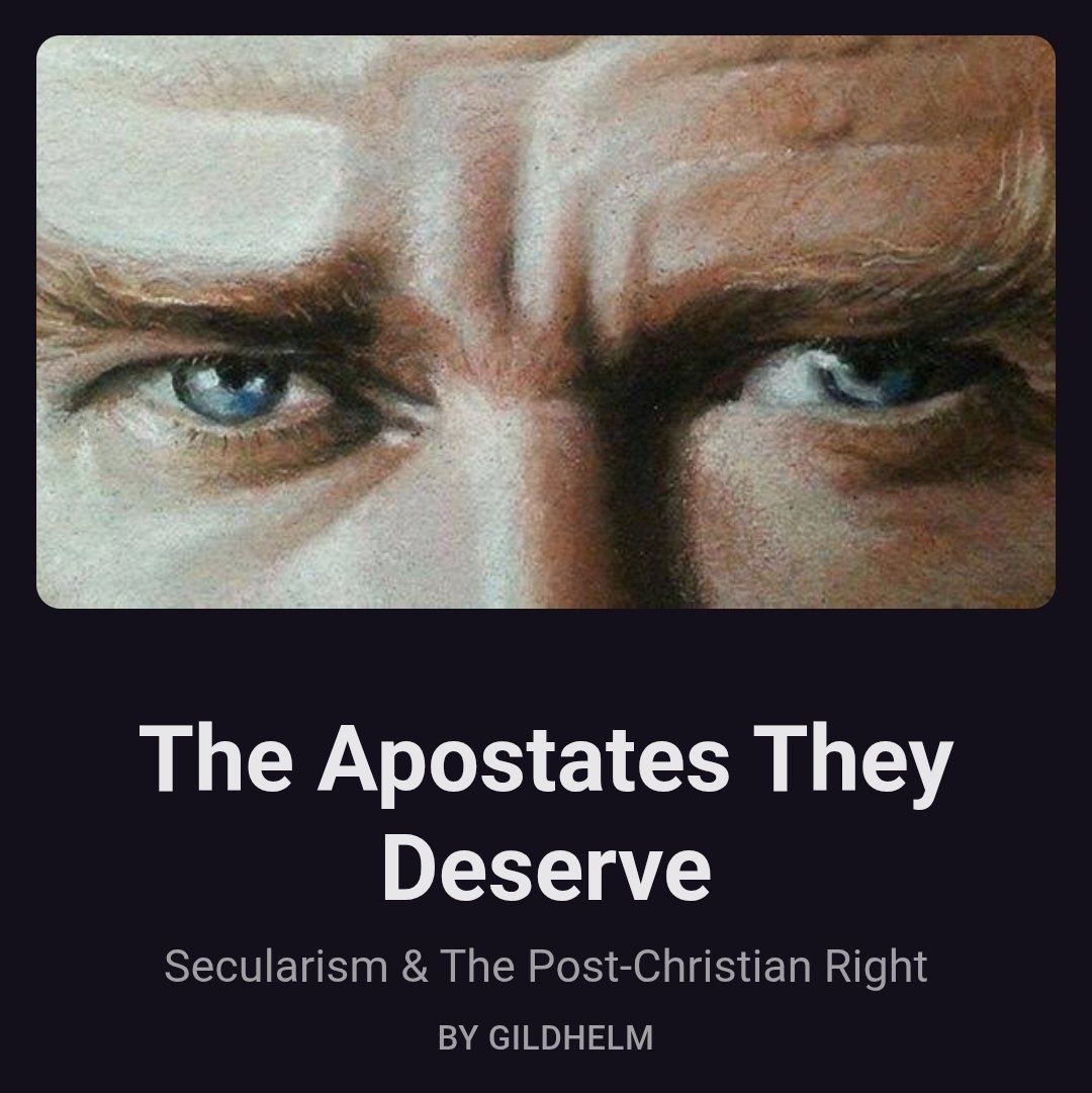 gwyrain's tweet image. New stack on the idea of "secular right". Rather than identify/promote all of the tenets of it, I ask why we've come to this point in the first place. 

Link below: