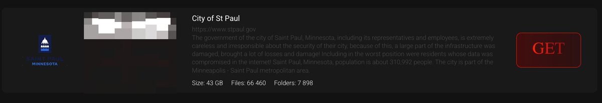 _venarixES_'s tweet image. El grupo #Interlock #ransomware se adjudica el #ciberataque #ransomware perpetuado a City of Saint Paul (@cityofsaintpaul), la capital de #Minnesota en #USA 🇺🇸...
Más ℹ️ en #VenariX ➡️ venarix.com 
#Cyberattack #outage #CyberSec #infosec #ciberataque #cityofsaintpaul…