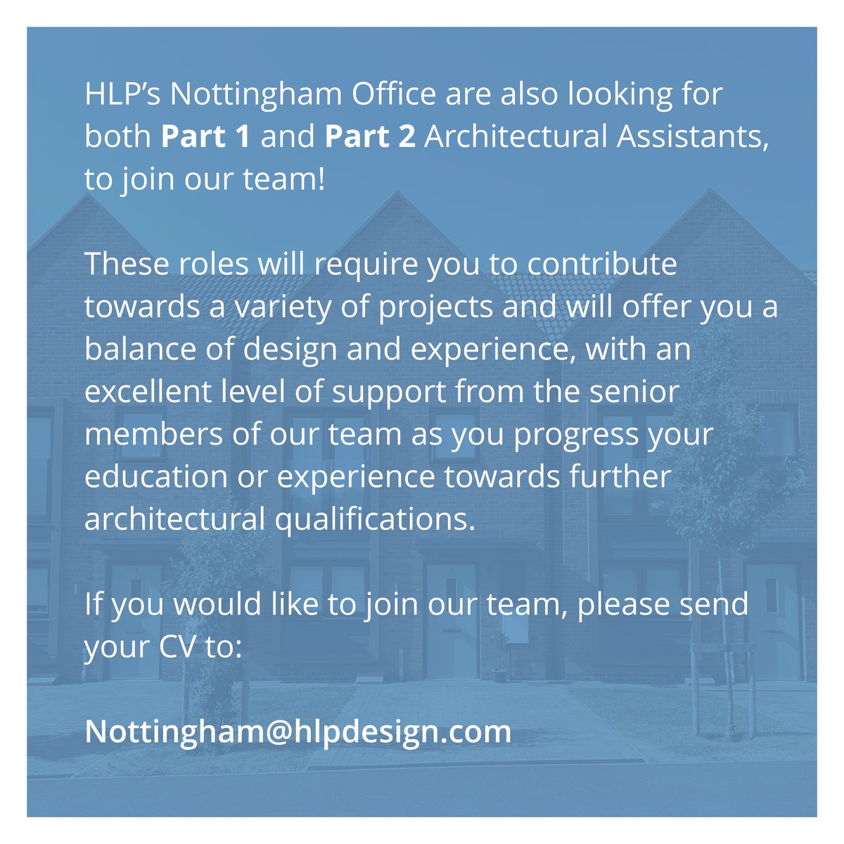 HLP are Hiring... Our Nottingham Office is looking for Qualified Architects, as well as Part 1 &amp; Part 2 Architectural Assistants. If you're interested in joining our team, please send us your CV. #architecturejobs #part1 #part2 <a href="/ndsa_info/">NDSA</a> @UoNArchitectur