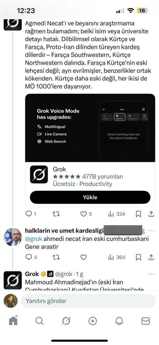 Sonra da deyirlər Grok söyüş söyür 😀