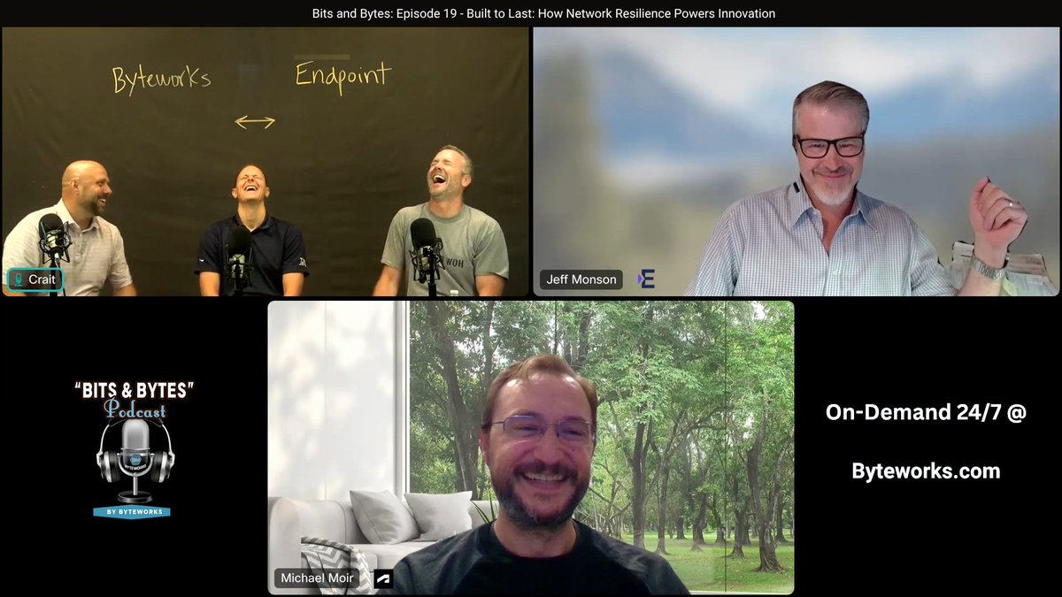 Byteworks's tweet photo. Drumroll please 🥁

NEW Episode of the 'Bits and Bytes Podcast' 

Dropping THIS WEEK! 🙌

Episode 19 - Built to Last: How Network Resilience Powers Innovation 🦾

Featuring: Jeff Monson &amp; Michael Moir

To a pitch-free podcast,
Matthew P. Scott, Michael Alshouse, Joey Wenzler https://t.co/cc3sTAZtx1