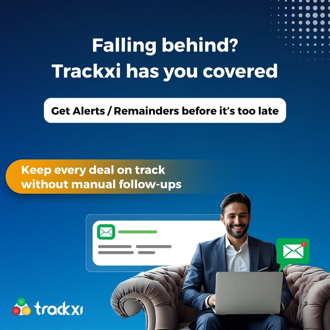 TrackxiSoftware's tweet image. Trackxi provides smart alerts and escalations when tasks fall behind schedule.

Try free for 14 days - trackxi.com

#RealEstateWorkflow #Trackxi #realestateagent #realestatetransactioncoordinator
#realestatetransactions #realestatecoordinator #realestateefficiency