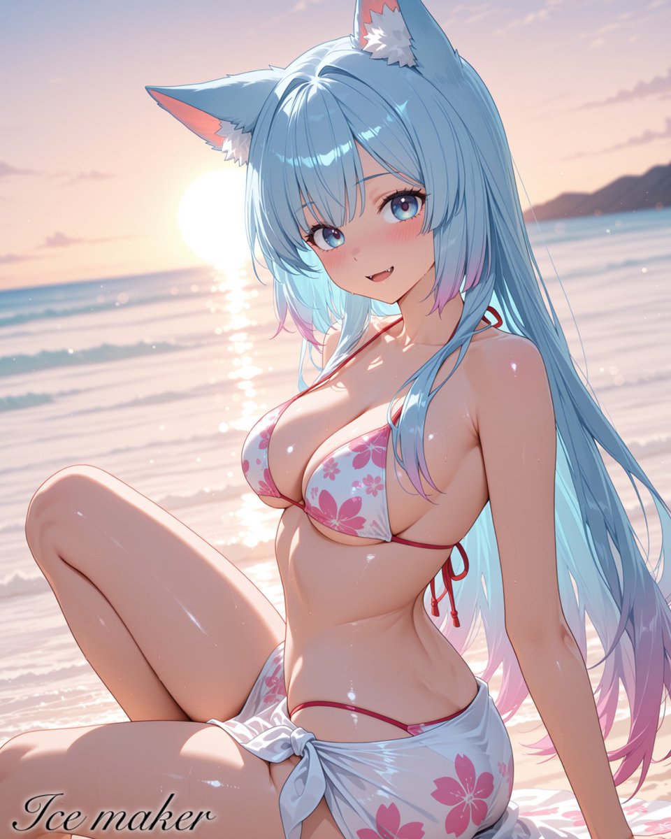 _ice_maker's tweet image. Miki Kaster:”Hello, after a long journey, we arrived at the seaside resort where we’ll stay for a week. Ella introduced me to everyone and all the girls helped pick out a swimsuit for me… I’m really happy.