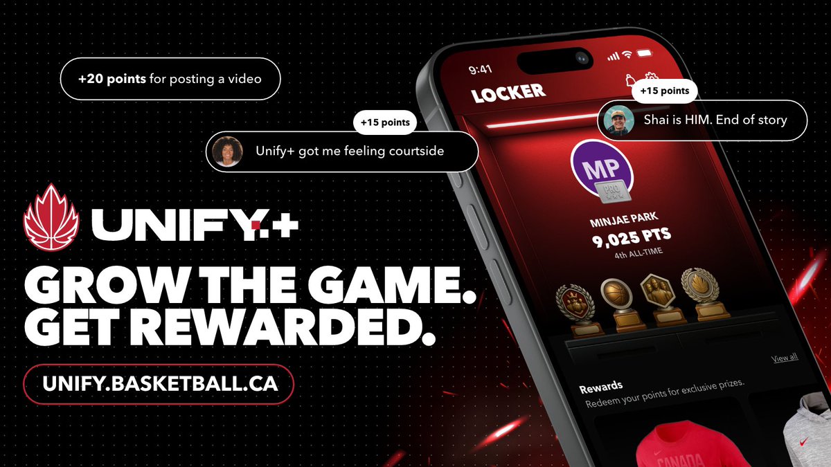 INTRODUCING: Unify+, a new home for basketball fans in 🇨🇦. Register now to enter the contest, receive rewards, support our national teams, keep up to date on schedules and scores, and much more 📲

🔗: unify.basketball.ca
