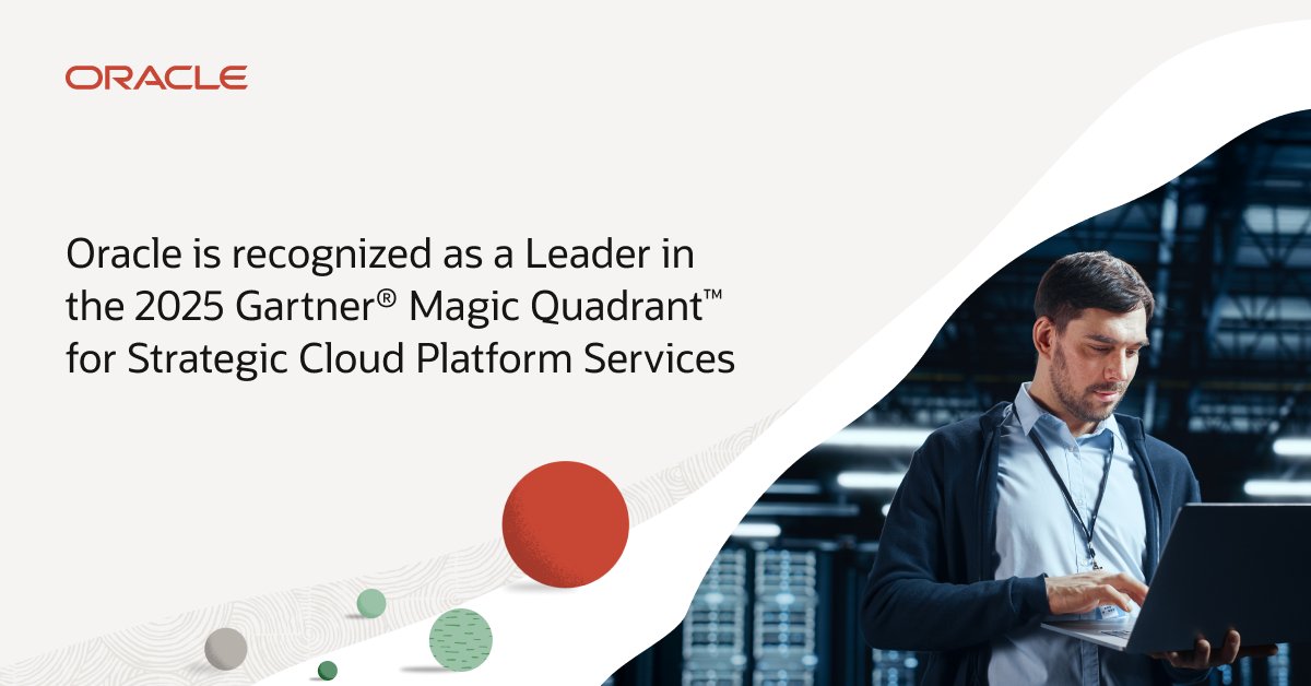 neil_munslow's tweet photo. With industry-leading AI infrastructure, unique sovereign and distributed cloud capabilities, and robust multicloud offerings, OCI is setting the standard for the AI era. 

Learn why Oracle has been recognized as a 3X Leader by Gartner by clicking link:

https://t.co/FJMNnra2Zx https://t.co/wtOaLKo6ml
