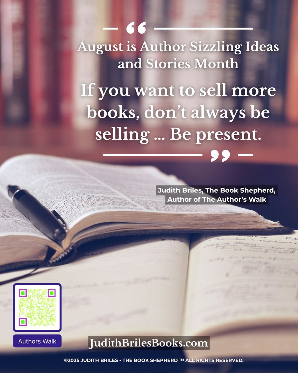 The Book Shepherd (@mybookshepherd) on Twitter photo The Author’s Walk is a book you will come back to when you need inspiration, honest advice, and insight for writing. Get it via author <a href="/JudithBriles/">Judith Briles</a> at bit.ly/AuthorsWalk #amwriting #writingcommunity #IARTG #booktok #instabook #authors #publishing #tiktok #KindleUnlimited The Author’s Walk is a book you will come back to when you need inspiration, honest advice, and insight for writing. Get it via author <a href="/JudithBriles/">Judith Briles</a> at bit.ly/AuthorsWalk #amwriting #writingcommunity #IARTG #booktok #instabook #authors #publishing #tiktok #KindleUnlimited