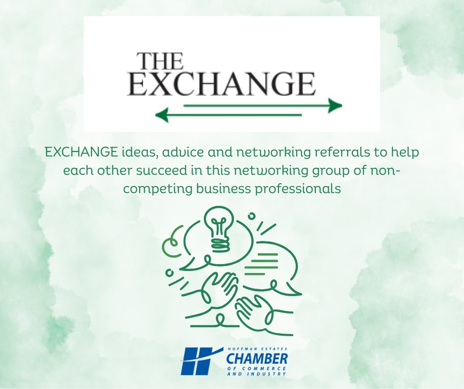 📅 Meets the 2nd &amp; 4th Thursday of the month.

#BusinessNetworking #TheExchange #HoffmanEstatesChamber