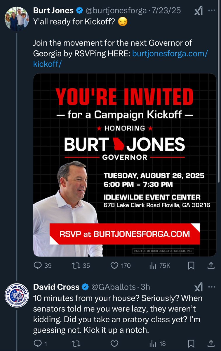 danramkey's tweet photo. @GAballots @GEORGIAMAGA54 @GOP @TPUSA @AFPhq @RNCResearch Burt Jones! https://t.co/auMeZw9a0U
