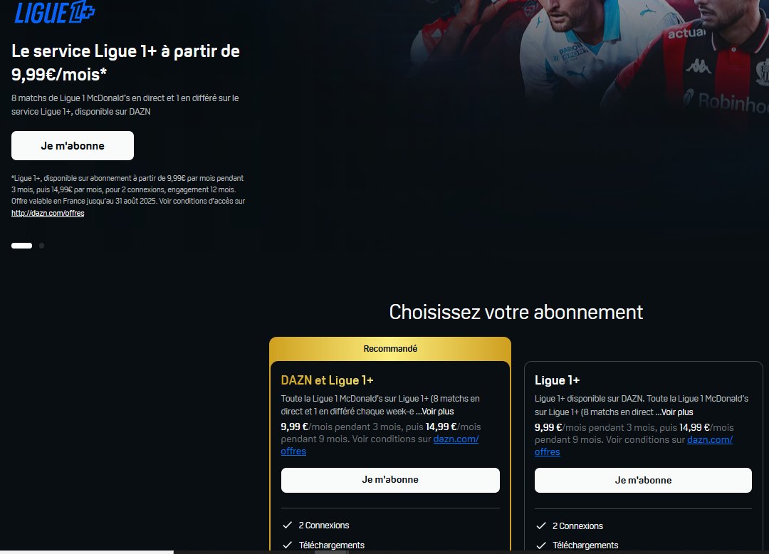 EnPleineLucarne's tweet photo. Abonnement à Ligue 1+ via DAZN, 2 offres : https://t.co/osW82W0PKx https://t.co/AN7sO6SkNb