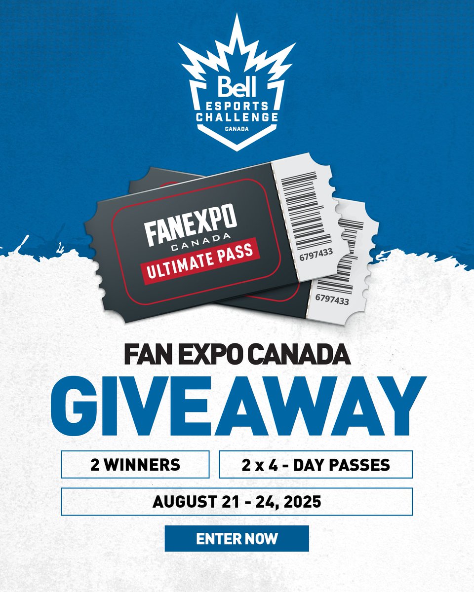 Toronto Ultra (@torontoultra) on Twitter photo 🚨 WHO WANTS <a href="/FANEXPOCANADA/">FANEXPO Canada</a> TICKETS 🚨
We're giving TWO 4 day passes to 2 lucky winners 🍀
✅ Follow <a href="/TorontoUltra/">Toronto Ultra</a> + <a href="/Bell/">Bell</a>
🔁 Like and Repost this post
👥 Tag the friend you'd bring with you
#SooUltra | #BellEsportsChallenge 🚨 WHO WANTS <a href="/FANEXPOCANADA/">FANEXPO Canada</a> TICKETS 🚨
We're giving TWO 4 day passes to 2 lucky winners 🍀
✅ Follow <a href="/TorontoUltra/">Toronto Ultra</a> + <a href="/Bell/">Bell</a>
🔁 Like and Repost this post
👥 Tag the friend you'd bring with you
#SooUltra | #BellEsportsChallenge