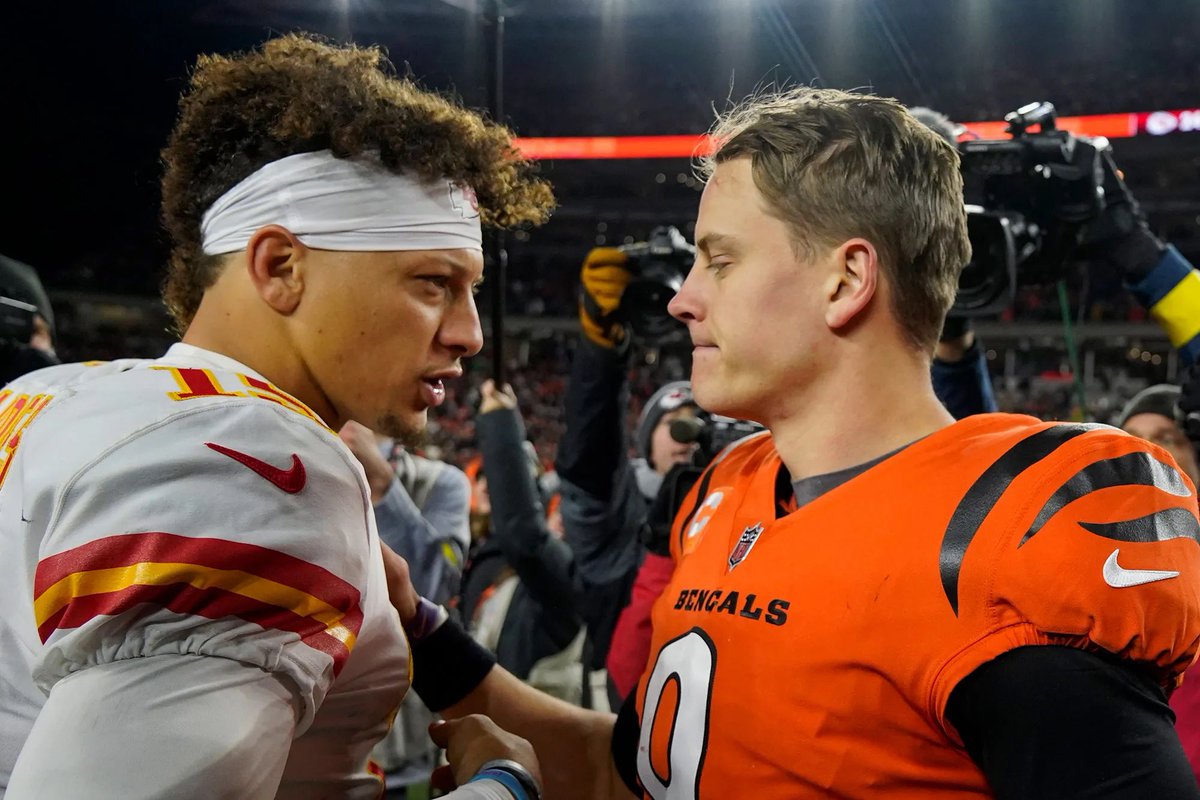 SleeperBengals's tweet photo. A 50-person panel consisting of former/current NFL coaches and executives listed Patrick Mahomes and Joe Burrow as tied for the best quarterback in the NFL.

#Bengals 

(via @TheAthletic, @SandoNFL) https://t.co/MfttLgqLga
