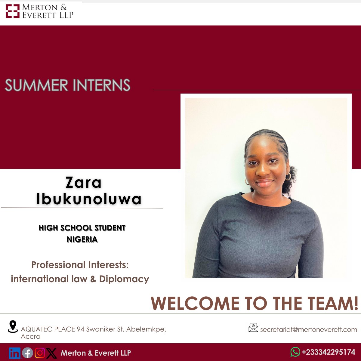 Welcome to Merton &amp; Everett LLP!
We’re delighted to have our new interns join the team. Your curiosity, fresh perspectives, and passion for learning are invaluable, and we can’t wait to see the impact you’ll make. Here’s to growth, discovery, and an unforgettable journey together