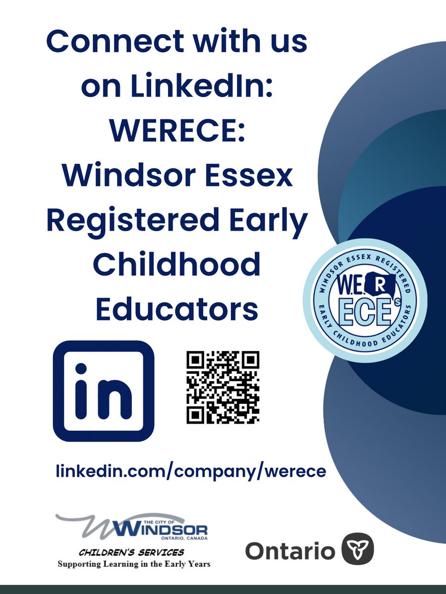 Follow WERECE: Windsor Essex Registered Early Childhood Educators on LinkedIn- Your Go-To Hub for All Things WERECE!

#WERECE #EarlyChildhoodEducation #WindsorEssex #ECECommunity