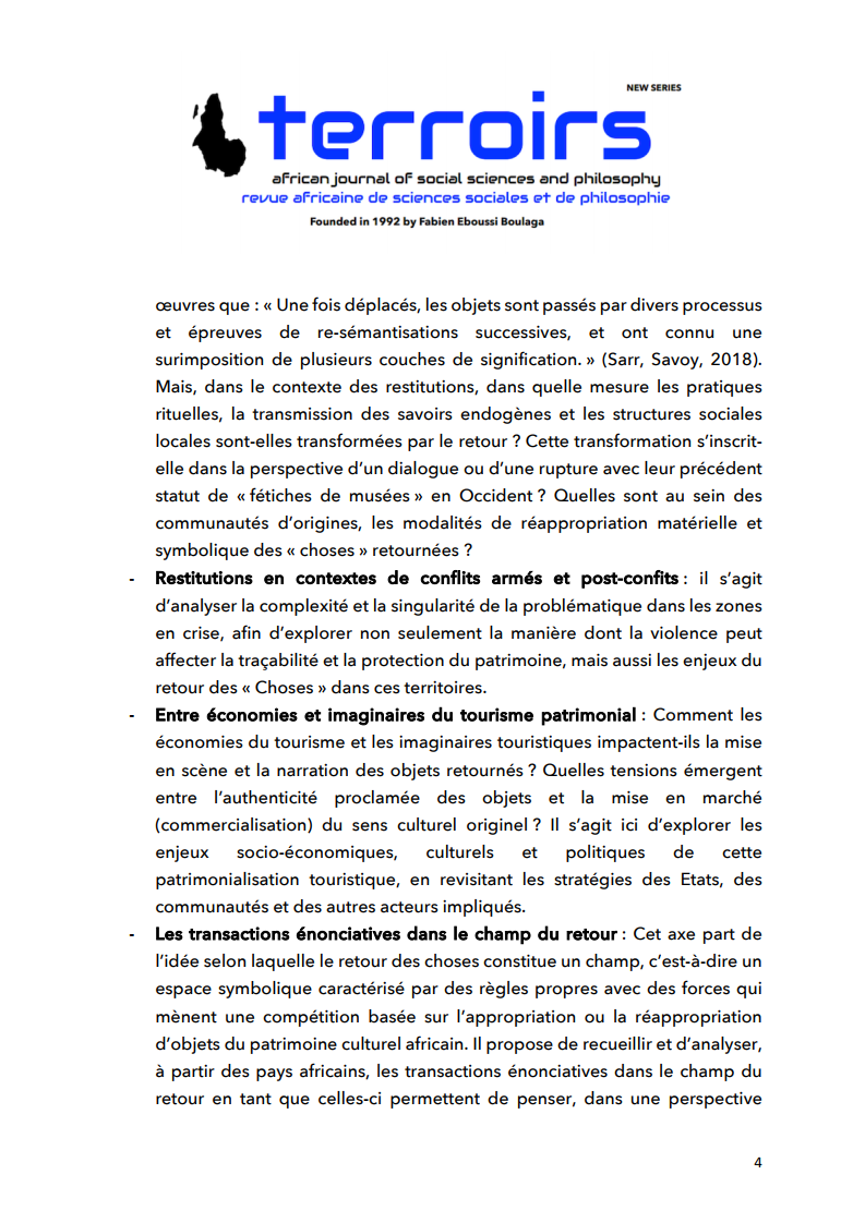 revue_terroirs's tweet photo. Appel à contributions [Terroirs - Nouvelle Série], (2)

@MuntuInstitute @muntu_media @ParfaitAkana
@StellaTchuisse @NTD2132023 @quaibranly https://t.co/NUbUNUbQK6