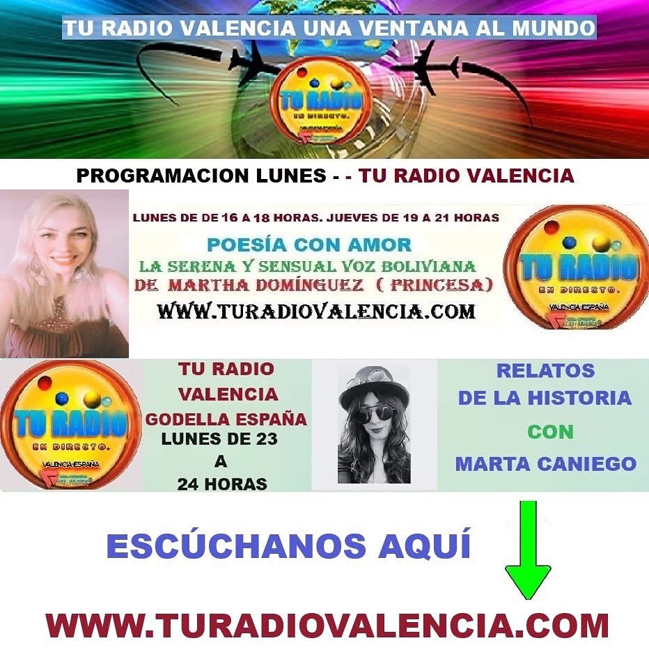 MarthaD94112817's tweet photo. TU RADIO VALENCIA Y MICROVERSO LUNES 11 DE AGOSTO 2025
ESCÚCHANOS AQUÍ https://t.co/ohc7EdUU74
https://t.co/a2pODznqwh…
#Programa #PoesíaConAmor
Con @MarthaD94112817
#TuRadioValencia y #Microverso
nuestros distinguidos poetas @Dioni1457676 @Solevictor y más https://t.co/qWwV0oBrwf