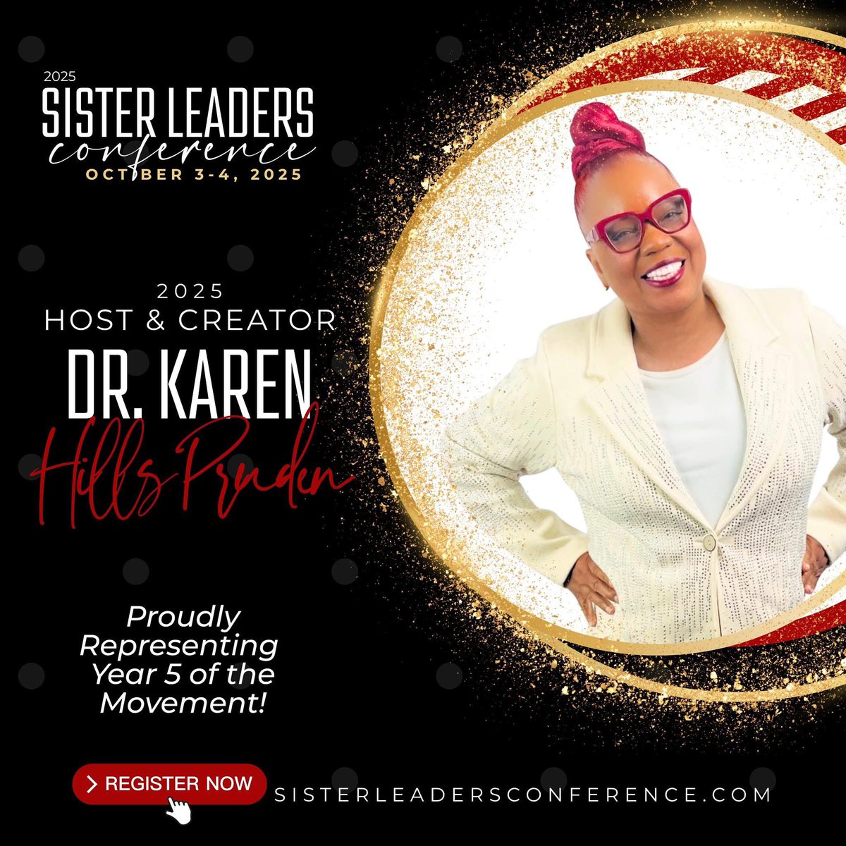 JonLHaynes's tweet photo. ✨ Meet Host &amp; Creator of Sisters Leaders Conference, Dr.Karen Hills Pruden. ✨

👉🏽https://t.co/gqM1NuZ8E6 https://t.co/EknK7UHZ7R