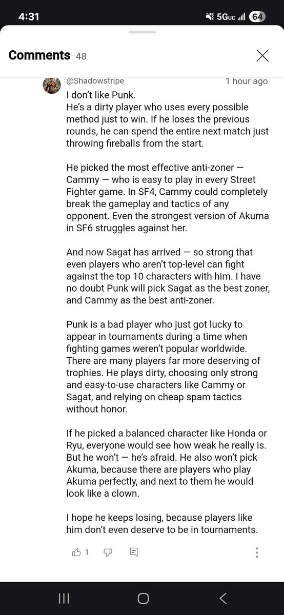 Punk is a bad player who just got lucky to appear in tournaments