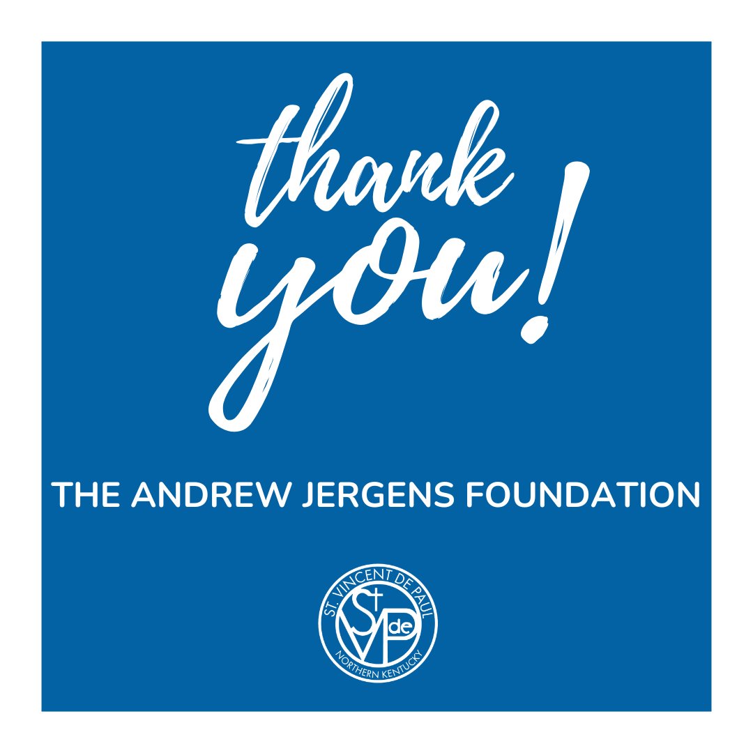 We are grateful to 𝐓𝐡𝐞 𝐀𝐧𝐝𝐫𝐞𝐰 𝐉𝐞𝐫𝐠𝐞𝐧𝐬 𝐅𝐨𝐮𝐧𝐝𝐚𝐭𝐢𝐨𝐧 for a generous $10,000 grant in support of our Choice Food Pantry program to help food insecure families in NKY. 

To read more about this generous donation, please visit svdpnky.org/wp-content/upl….