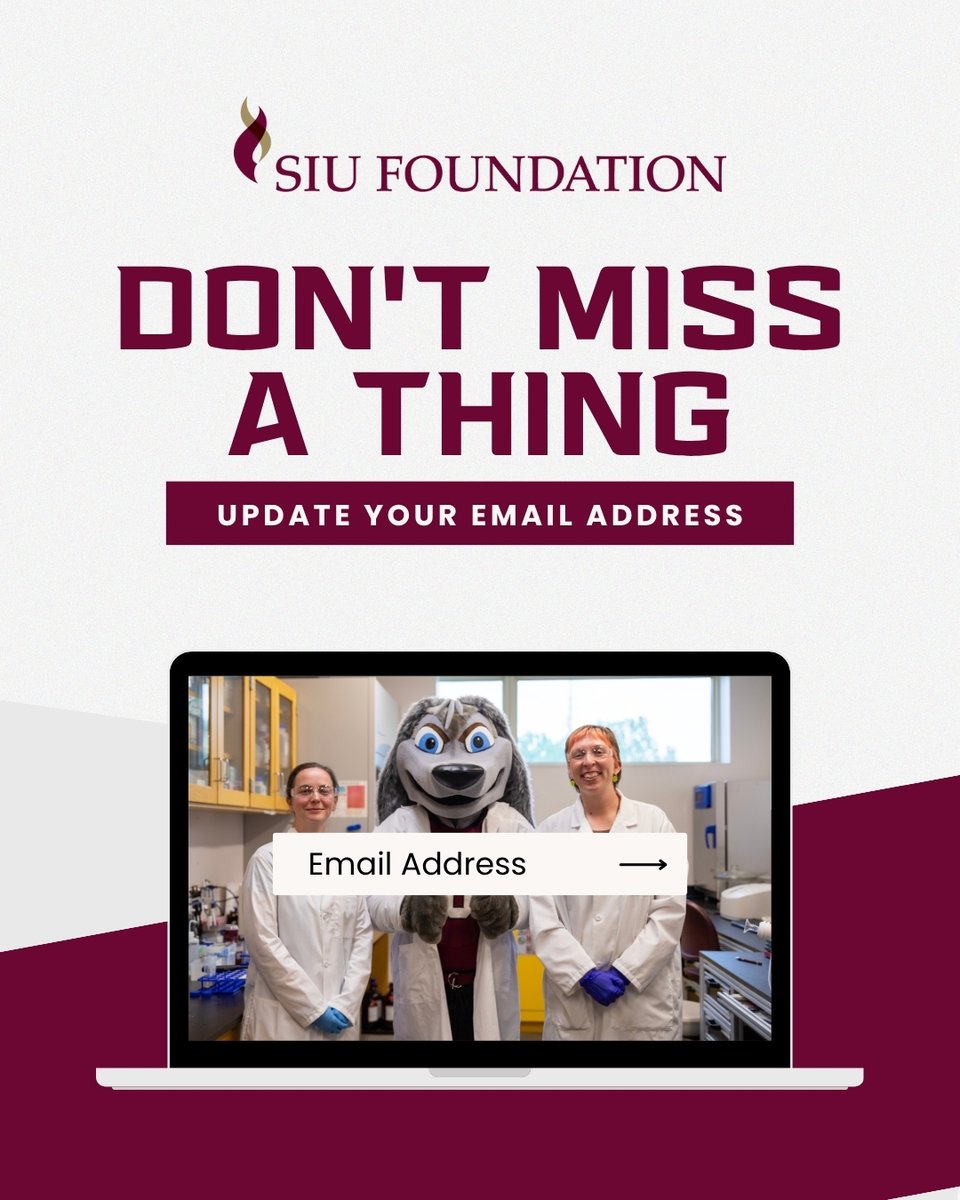 Have you updated your email with SIU Foundation? Don’t miss updates, invites, or celebrations! If your email changed or you haven’t heard from us, reconnect now. It takes just a minute — update here: signup.e2ma.net/signup/1894629…