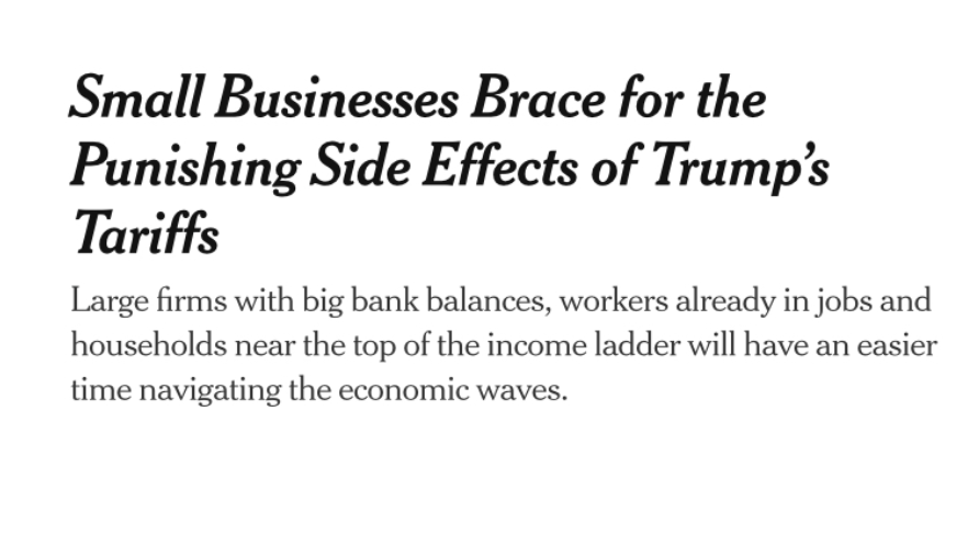 amyklobuchar's tweet photo. Trump’s tariffs are driving up costs and creating chaos, hitting small businesses hard. Many can’t hire new workers due to unpredictable expenses. I will continue to fight against this tariff chaos and for our nation's small businesses. https://t.co/ieejw6UsPe