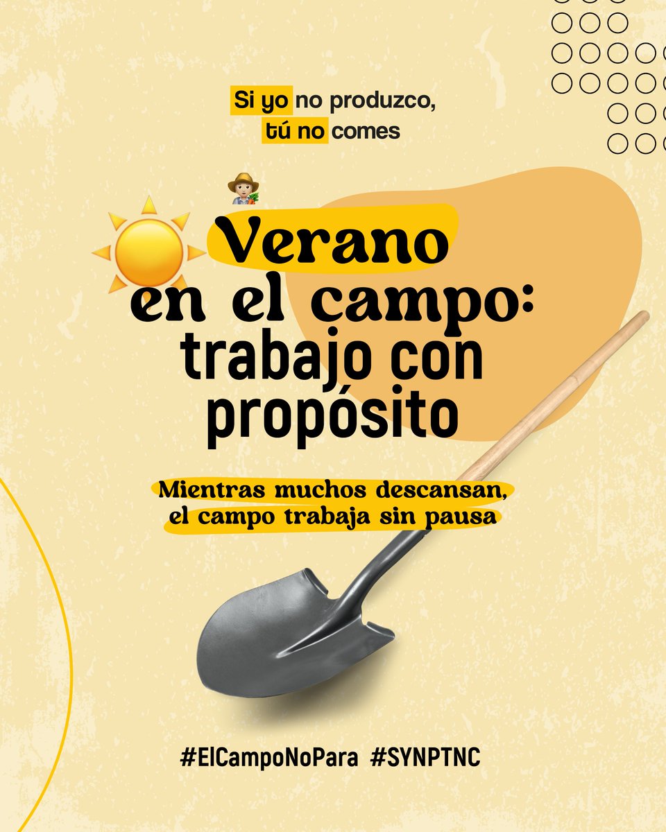 siyonoproduzco's tweet photo. ☀️🌾 Verano en el campo: trabajo con propósito
Mientras muchos descansan, el campo no se detiene.
💚 Productores que garantizan alimentos sanos, seguros y sostenibles… cada día del año.
#MásQueAlimentarAlMundo #SYNPTNC #SiYoNoProduzcoTúNoComes https://t.co/26XzWs1zbW