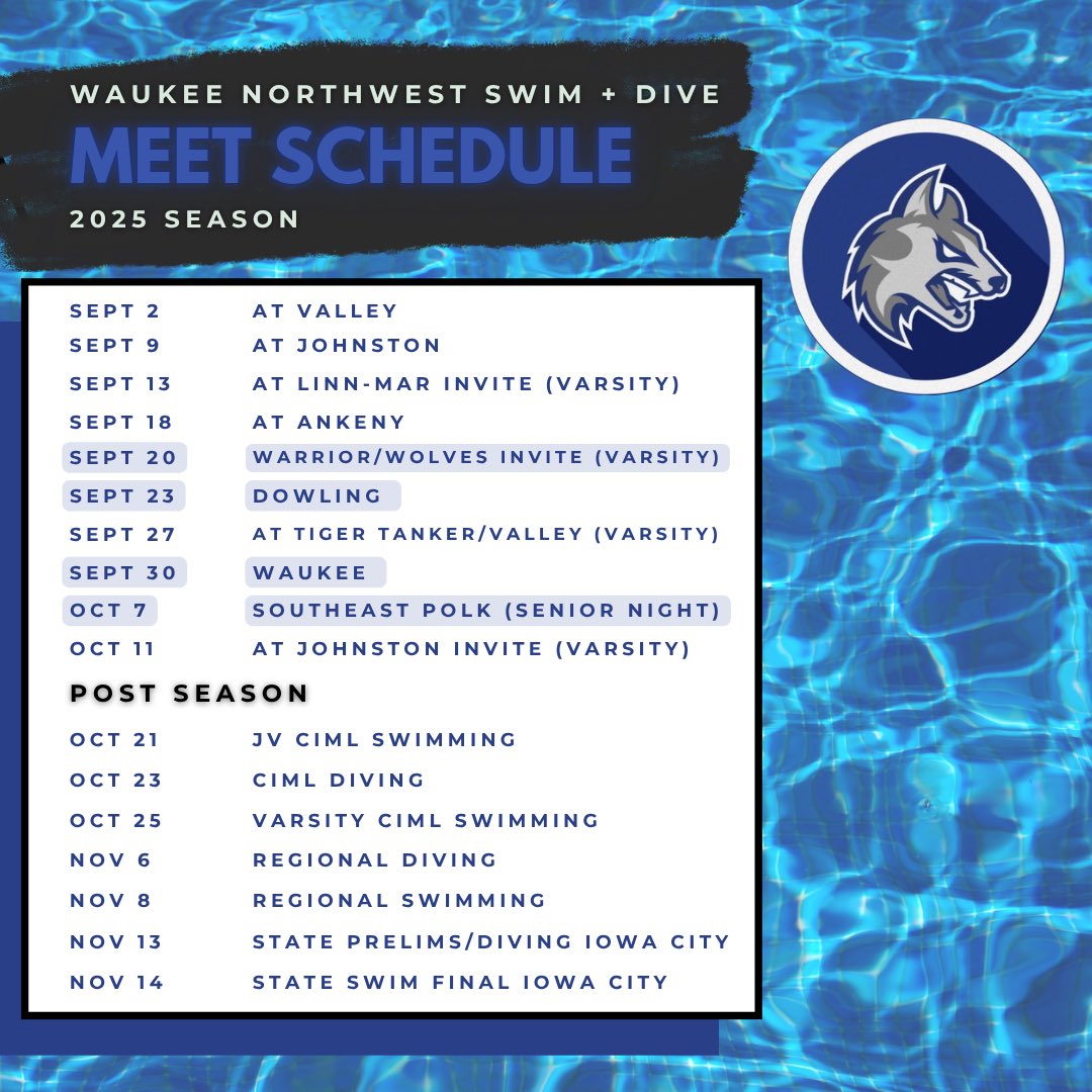 NWgirlsswimdive's tweet photo. We have those first-day flutters! Excited for a second season of Waukee Northwest Swim &amp; Dive! Let’s go girls! https://t.co/W7LZei3hUE