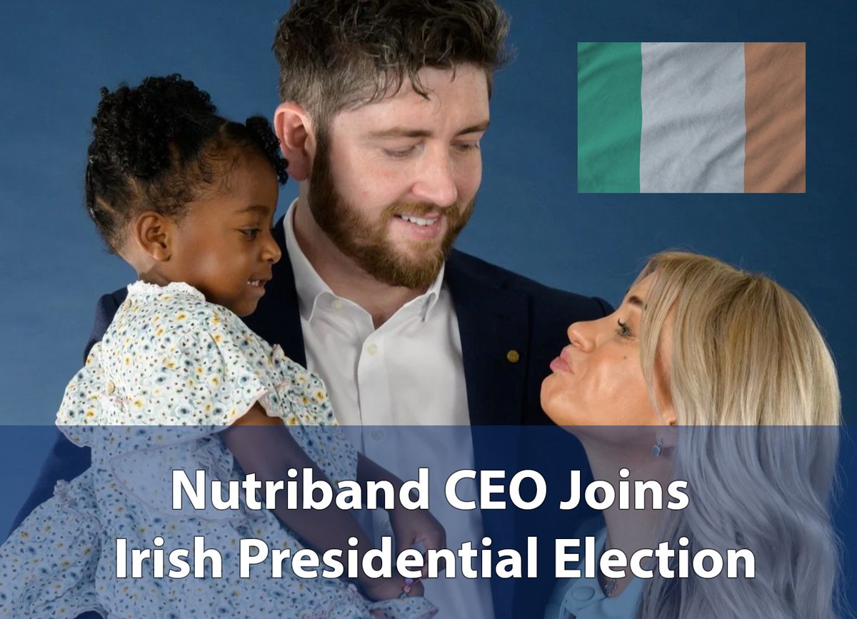 Nutriband Inc. has announced that Company CEO, Gareth Sheridan will be stepping aside from his role for three months to enter the Irish Presidential election. The Nomination Hearings followed by the Election will take place over the course of September and October.
During this