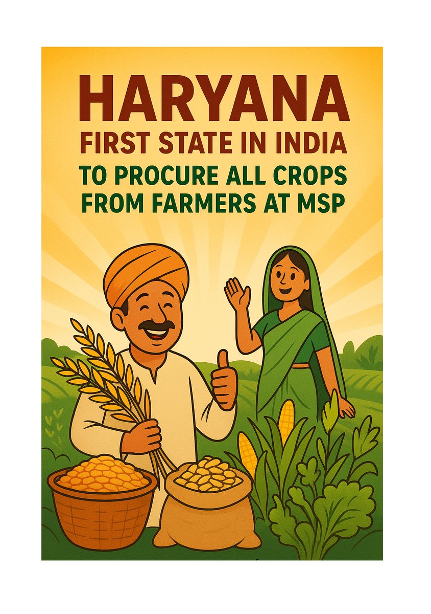 RdSirUpsc's tweet photo. Haryana is the first state in India to procure all crops from farmers at MSP
#UPSC #UPSC2025 #CurrentAffairs #IAS #IPS #UPSCPreparation #UPSCMotivation #UPSCExam #CivilServices #CivilServicesExam #StatePCS #HaryanaPCS #GovernmentExam #CompetitiveExams #GKUpdate https://t.co/vXF5l7FDa6