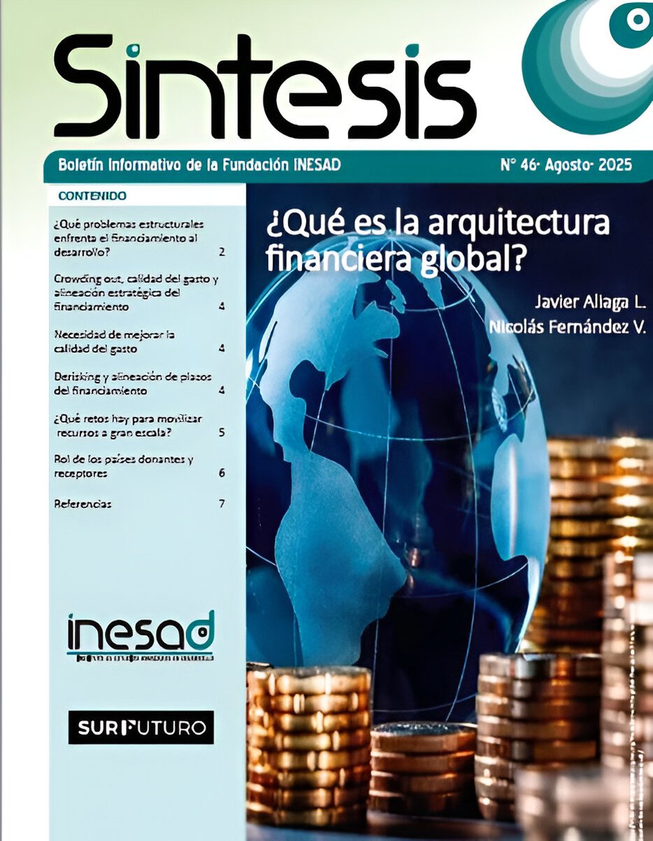Te invitamos a leer el Boletín Síntesis Nº 46 "¿Qué es la arquitectura financiera global?", realizado por Javier Aliaga Lordemann y Nicolás Fernández Venegas.
Descargalo en  wp.me/p9wqBX-4O7
#BoletínSíntesis
#INE