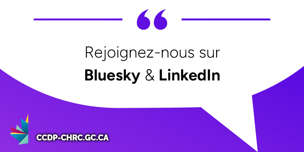 📣 Nous élargissons notre présence sur de nouvelles plateformes pour mieux nous échanger avec vous. Suivez-nous sur Bluesky et LinkedIn pour des mises à jour sur les #DroitsDeLaPersonne. Restez connectés! bsky.app/profile/droits…  &amp; linkedin.com/company/canadi…