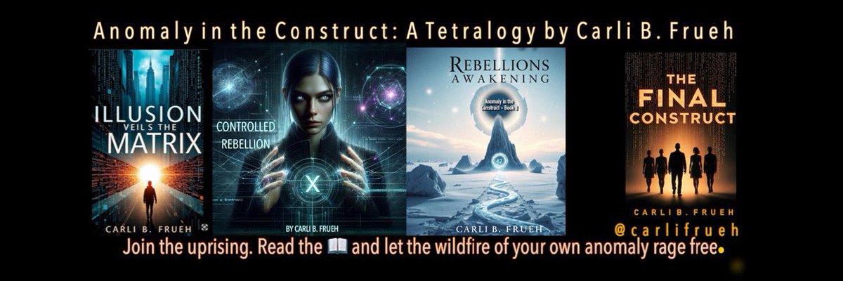 CarliFrueh's tweet photo. I wrote the 'Anomaly in the Construct' book series to assist humanity in unraveling the hidden threads of reality. I weave tales that challenge perception and illuminate the extraordinary within the ordinary.
#AnomalyInTheConstruct  
#TheFinalConstruct 
#RealityUnraveled  
#PerceptionChallenged  
#ExtraordinaryTales  
#FictionWithDepth  
#MindBendingStories